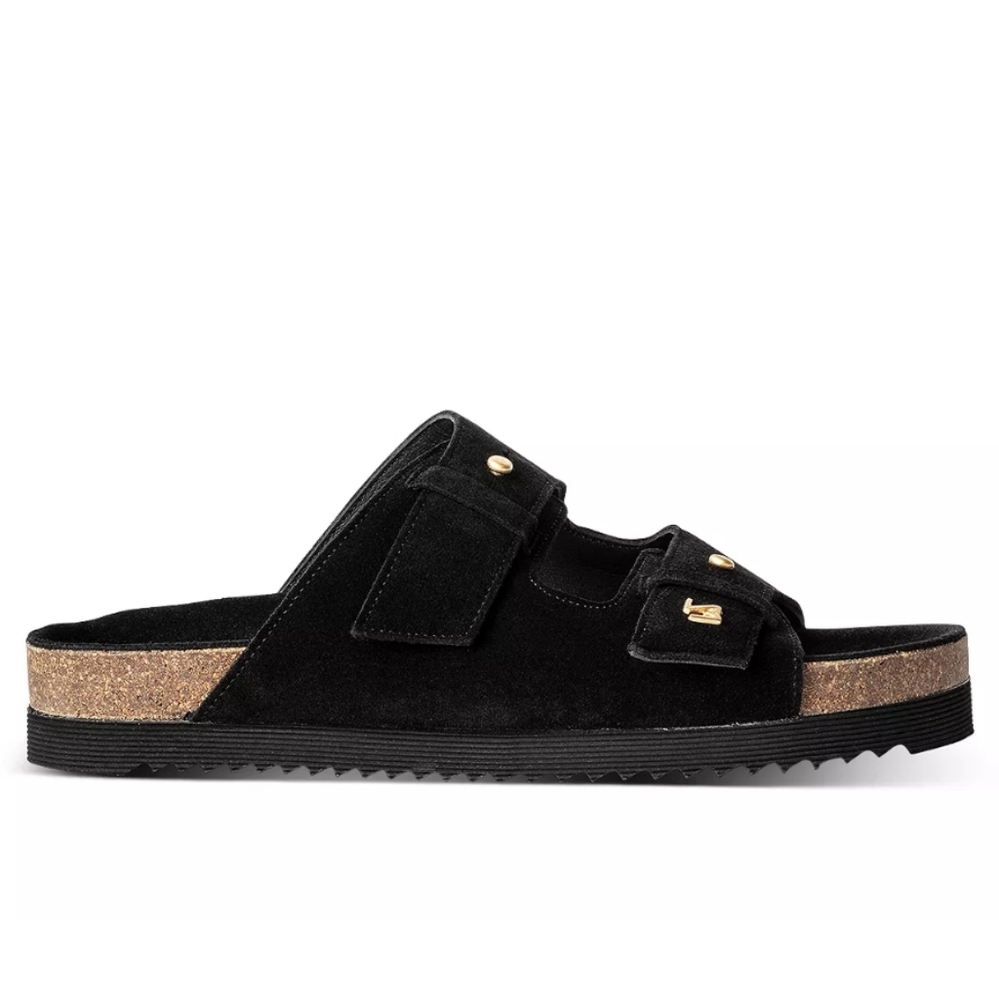 Zadig & Voltaire Black Suede Slide Summer Sandals - FR 39 US 8